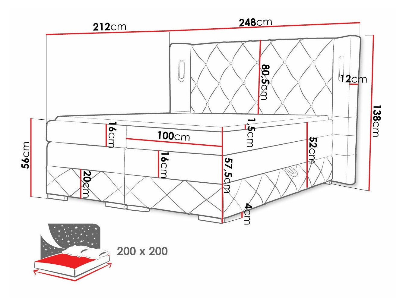 Lit boxspring Historia (Kameleon 04)