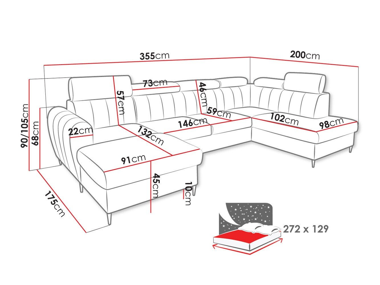 Canapé d'angle Temple 128 (Kronos 01)