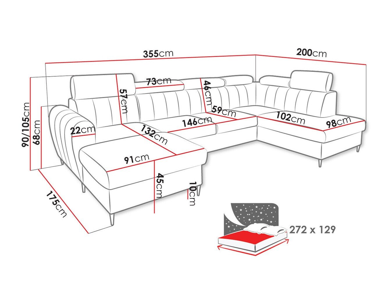 Canapé d'angle Temple 128 (Paros 02)