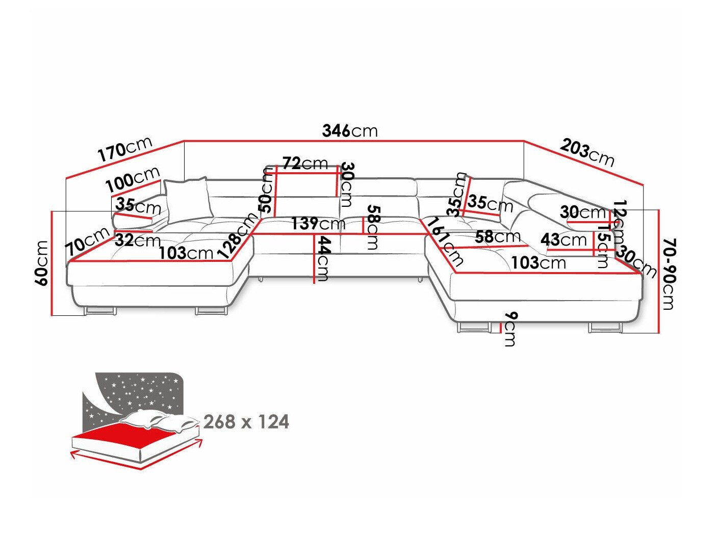 Canapé d'angle Comfivo Eliferu 103 (Manila 02)
