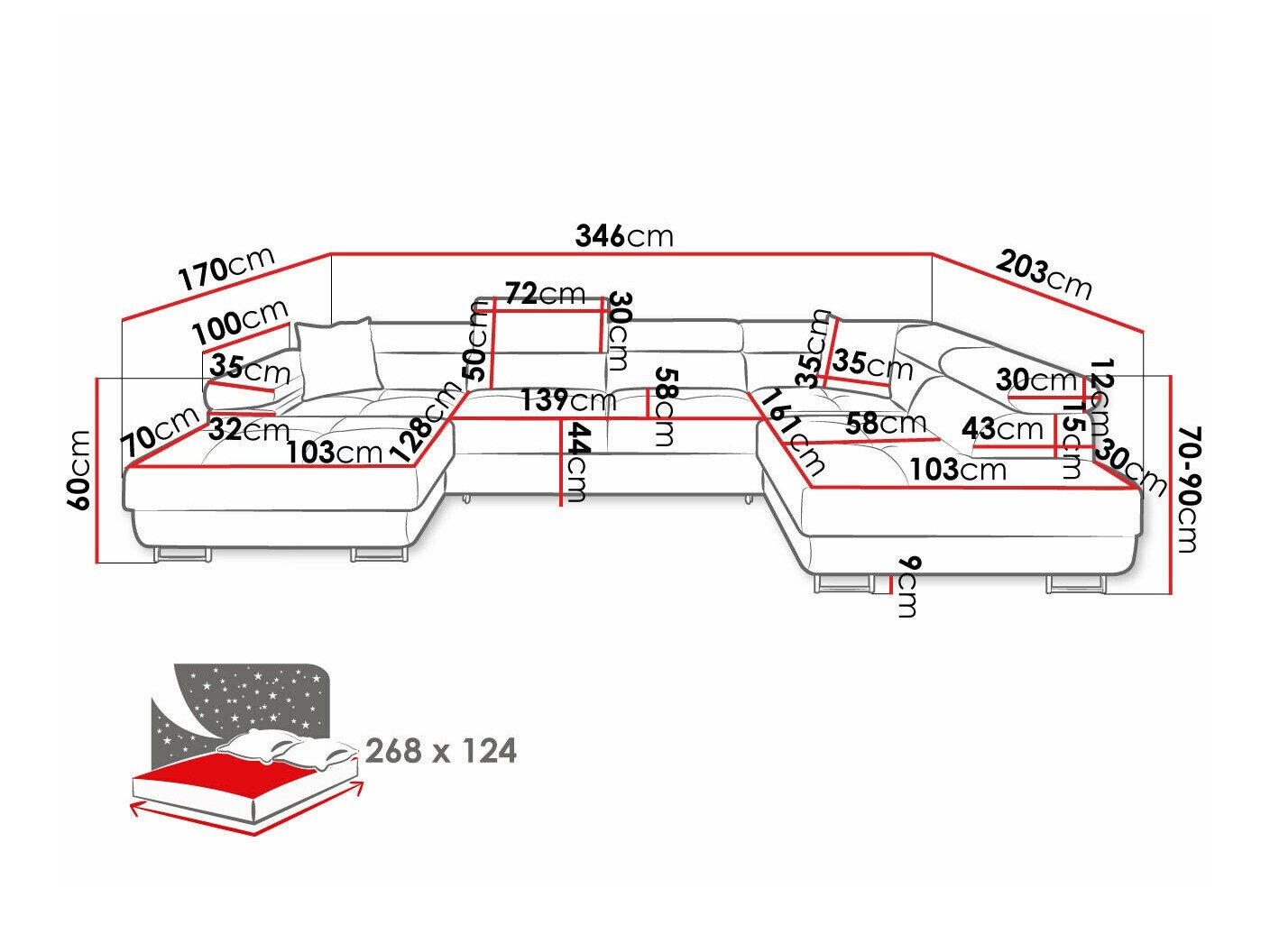 Canapé d'angle Comfivo Eliferu 103 (Manila 16)