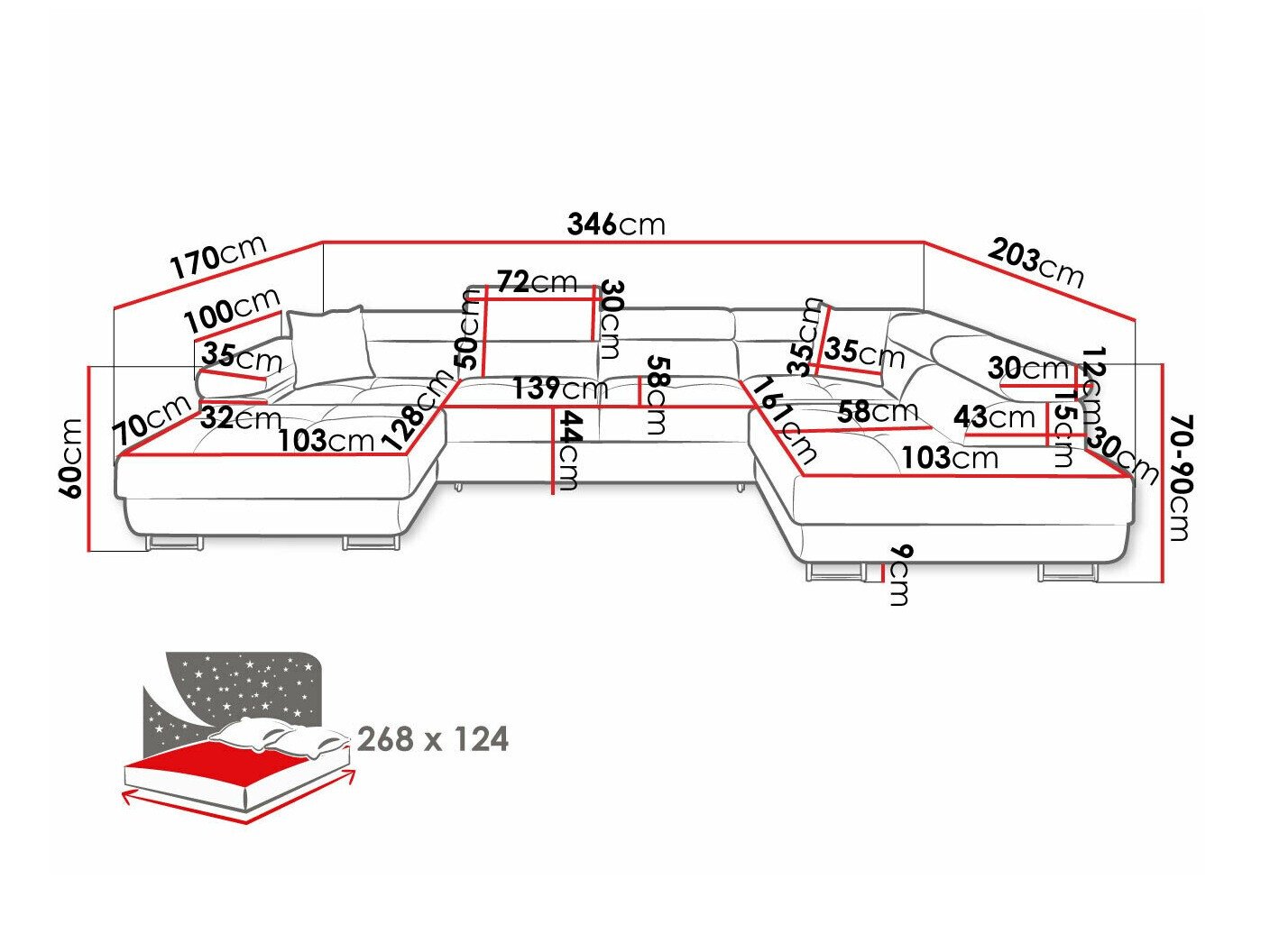Canapé d'angle Comfivo Eliferu 103 (Poso 100)