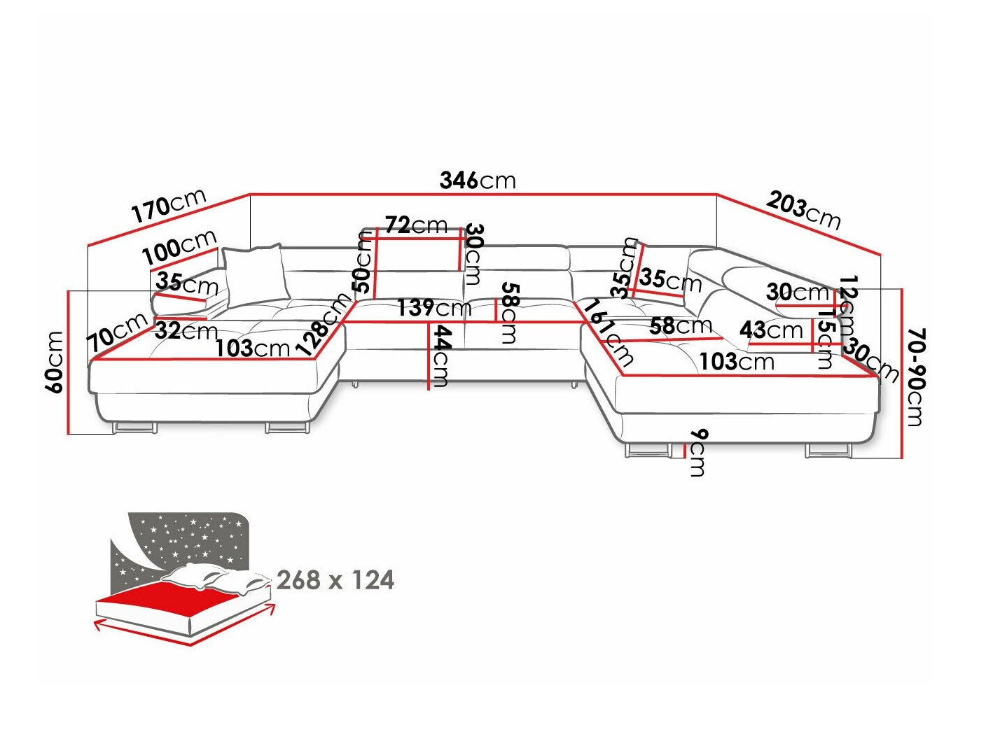 Canapé d'angle Comfivo Eliferu 103 (Poso 110)