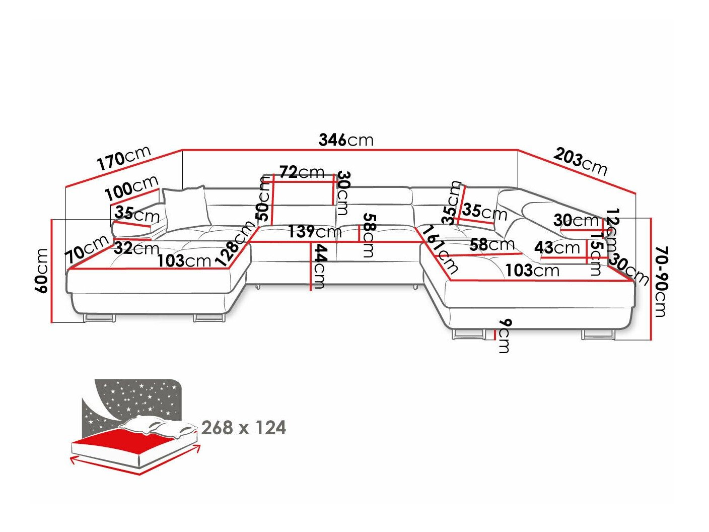 Canapé d'angle Comfivo Eliferu 103 (Poso 110)