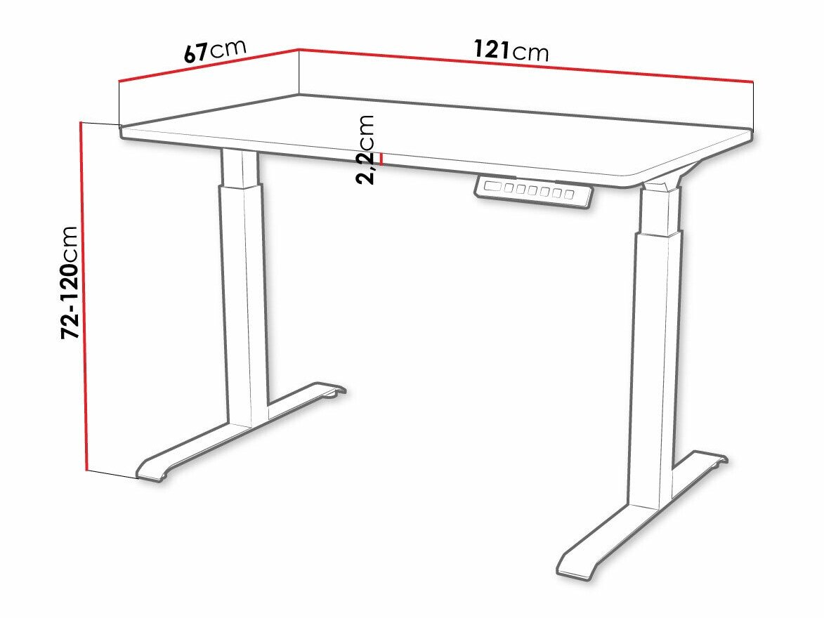 Bureau réglable en hauteur Charlotte 194 (Noir)