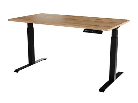 Bureau réglable en hauteur Charlotte 195 (Chêne wotan + Noir)