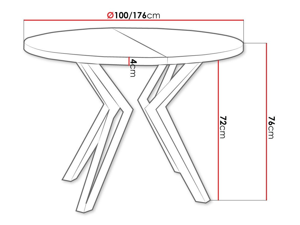 Table Oswego 111 (Marbre blanc + Noir)