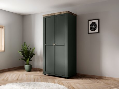 Armoire Tolnue 125 (Vert foncé + Chêne de Lefkas)