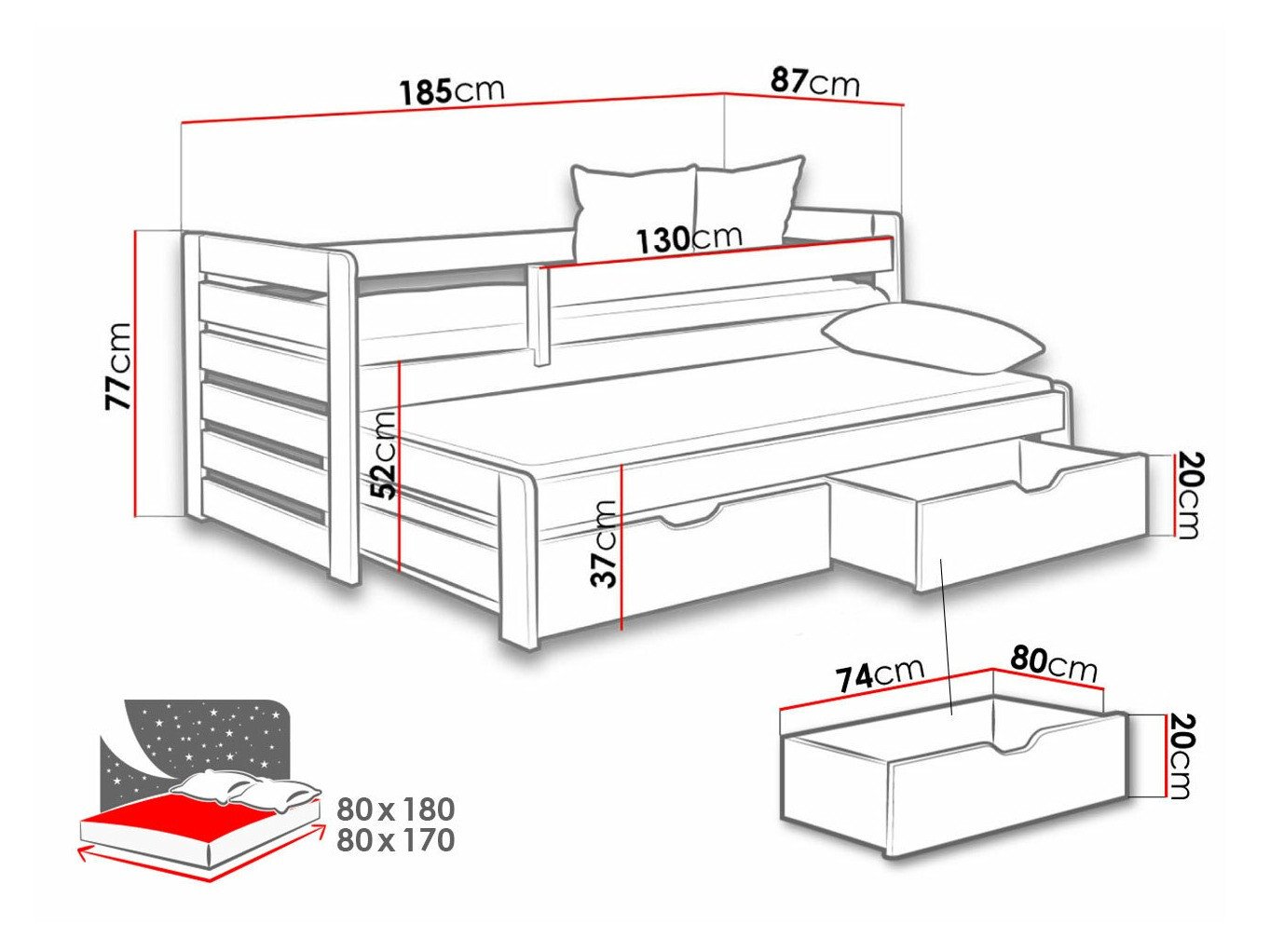 Lit Henderson 127 (Blanc)