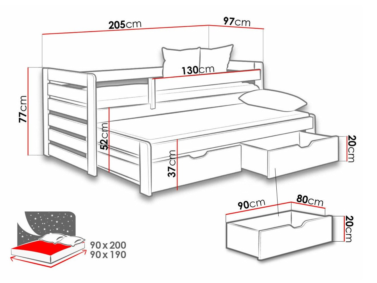 Lit Henderson 128 (Blanc)