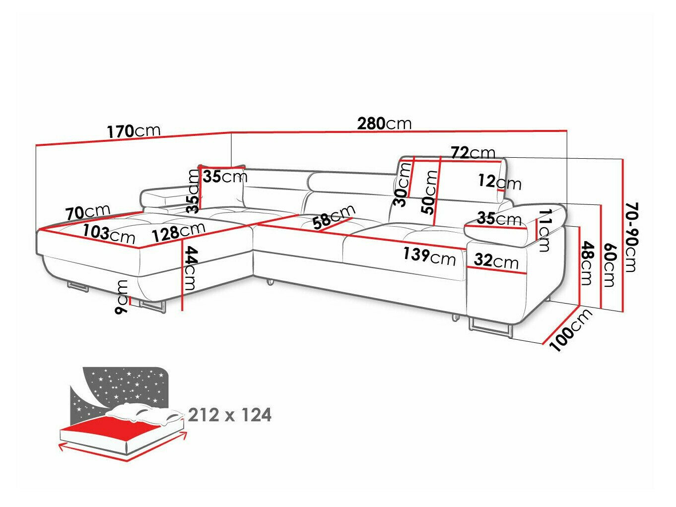Canapé d'angle Comfivo Eliferu 102 (Poso 100)