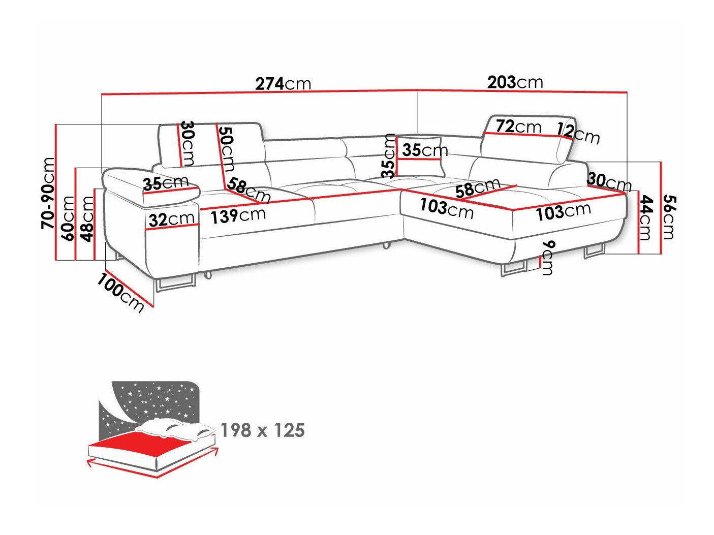 Canapé d'angle Comfivo Vinetum I (Magni 206.02)