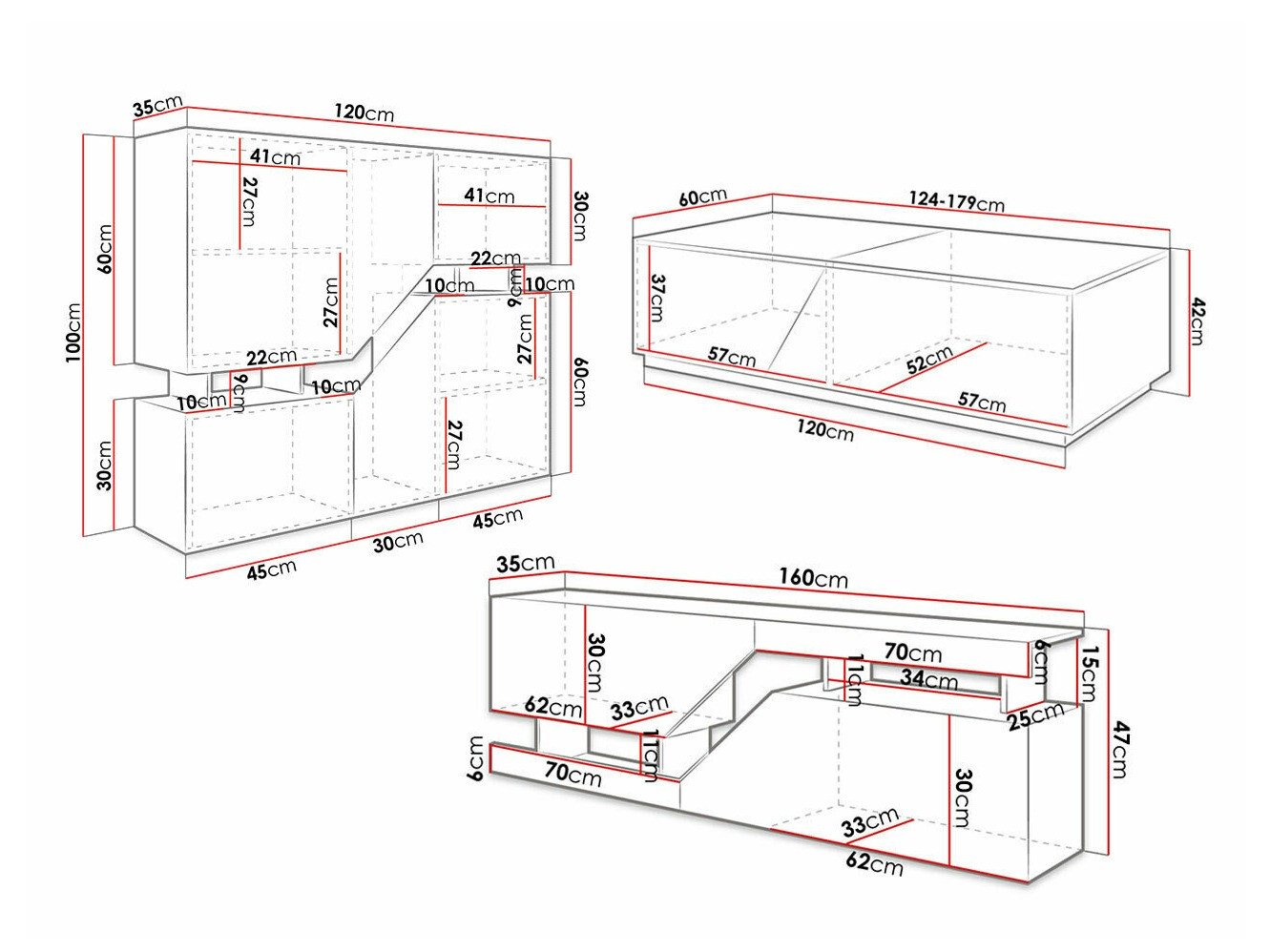 Ensemble de salon Comfivo Daldune 103 (Chêne wotan + Anthracite)
