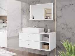 Ensemble de salle de bain Ophruvi 100 (Blanc + Marbre blanc)