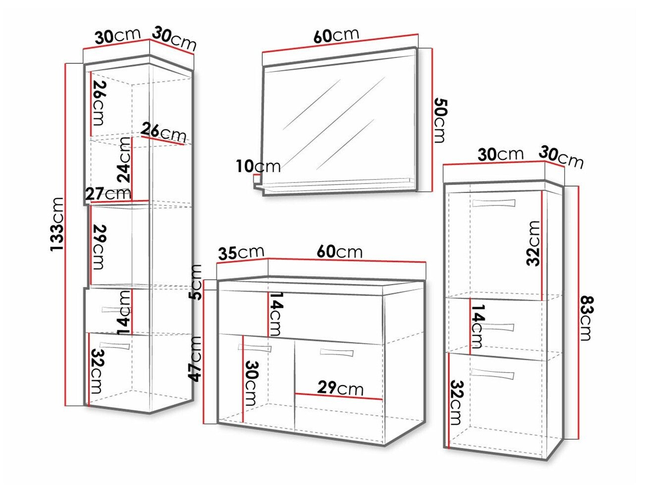 Ensemble de salle de bain Sarasota 161