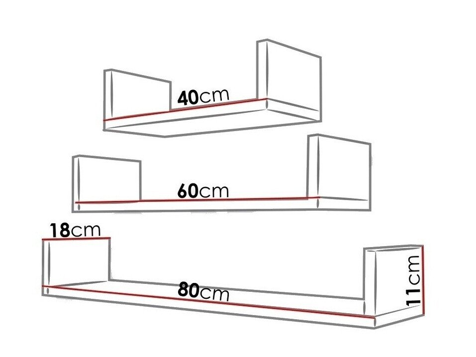 Ensemble d'étagères murales Sarasota 105 (Blanc)