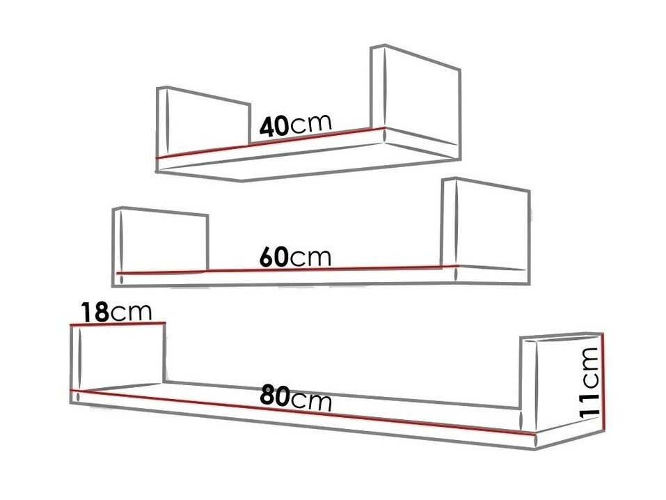 Ensemble d'étagères murales Sarasota 105 (Sonoma chêne)