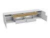 Meuble TV Torsone 113 (Blanc + Blanc brillant + Chêne de san remo)
