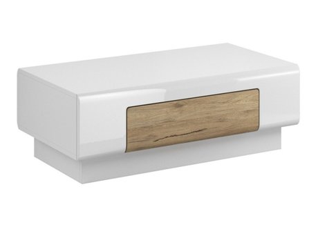 Table basse Torsone 111 (Blanc + Blanc brillant + Chêne de san remo)
