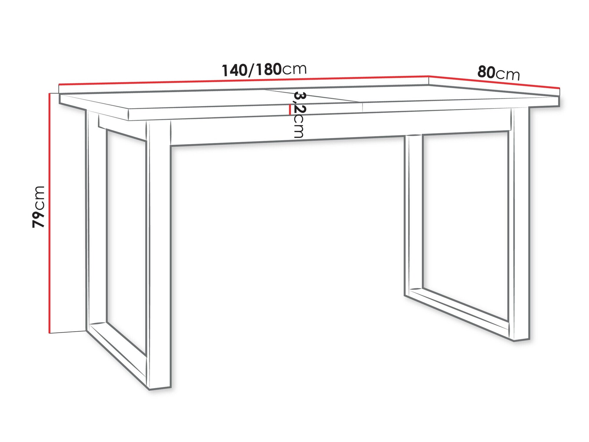 Table Victorville 353 (Blanc + Noir)