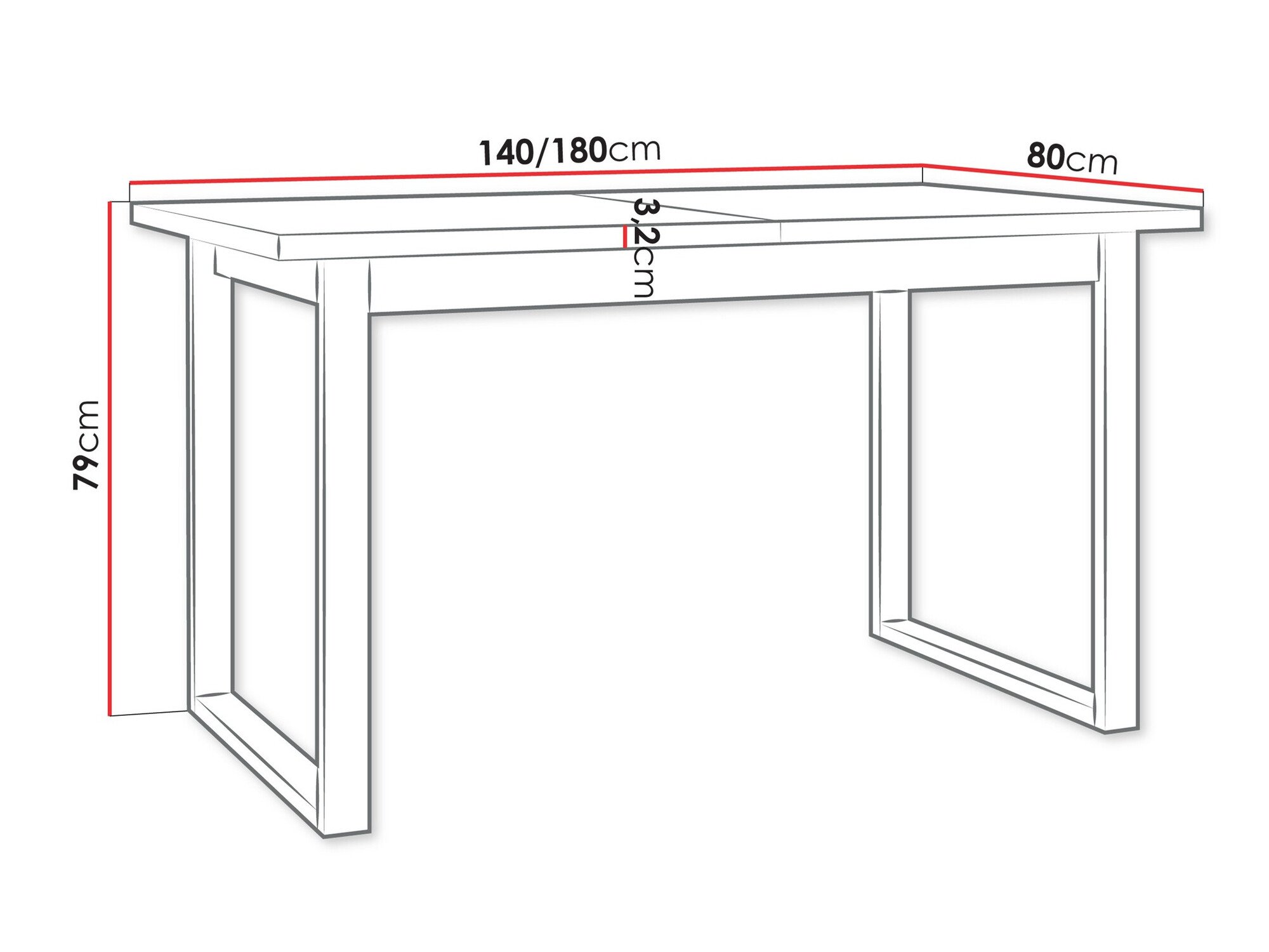 Table Victorville 353 (Chêne Artisan + Noir)