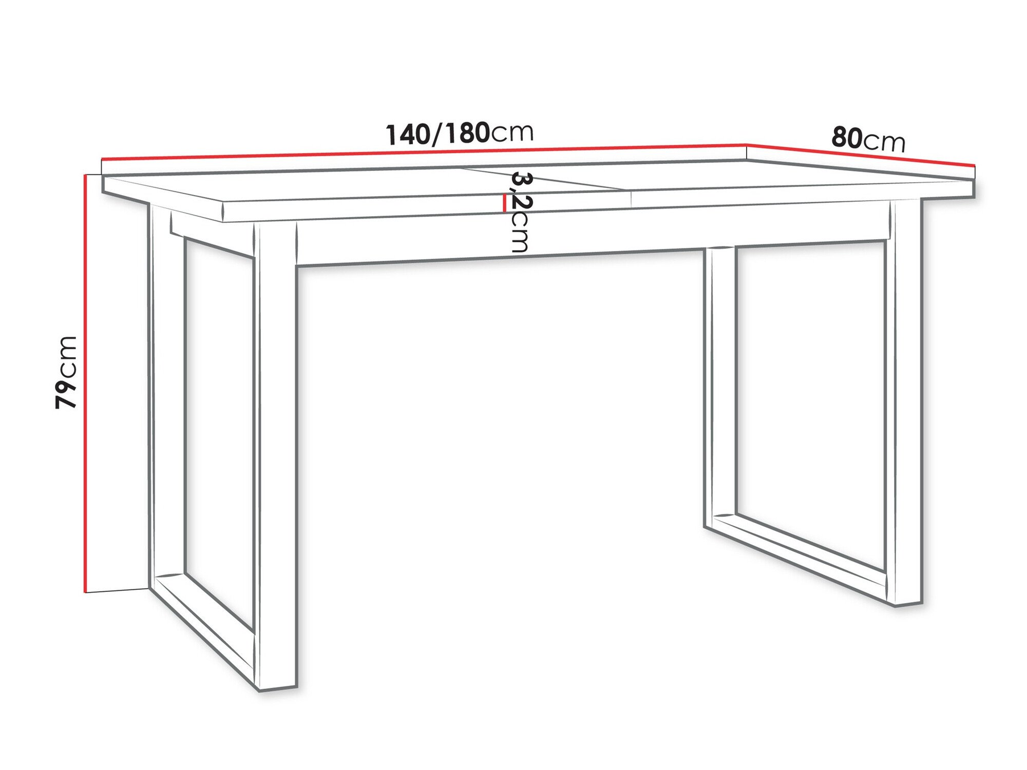 Table Victorville 353 (Sonoma chêne + Noir)