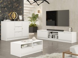 Ensemble de salon Comfivo Larmire 107 (Blanc)