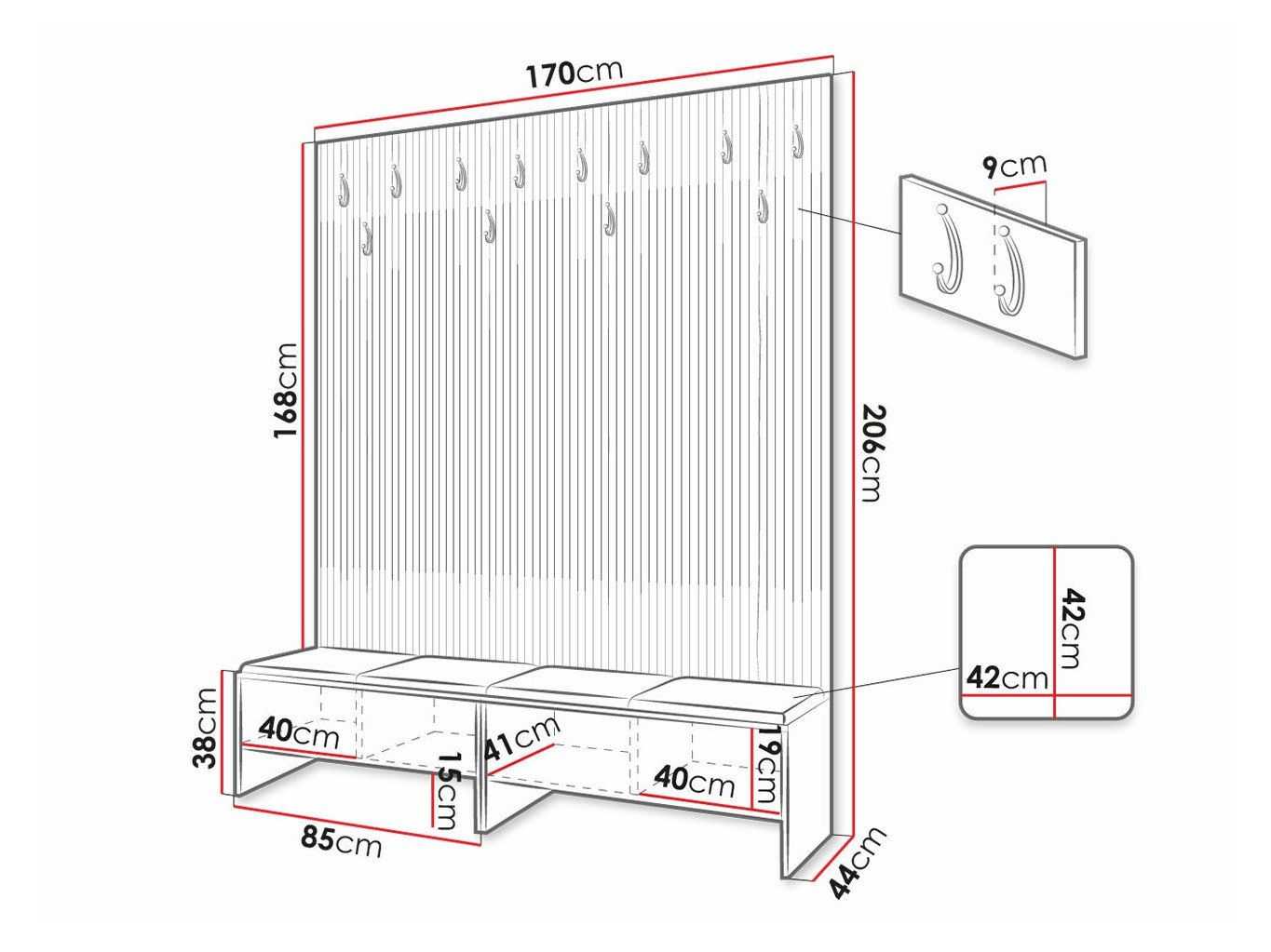Meuble d'entrée Donio V (Chêne Artisan + Soft 017)