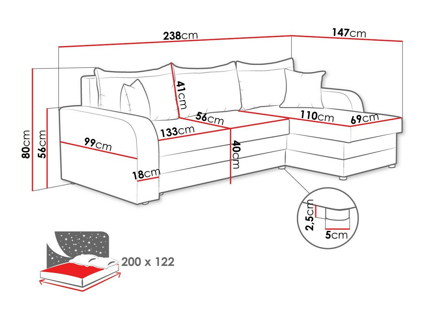 Canapé d'angle Comfivo 203 (Alova 07 + Alova 68)