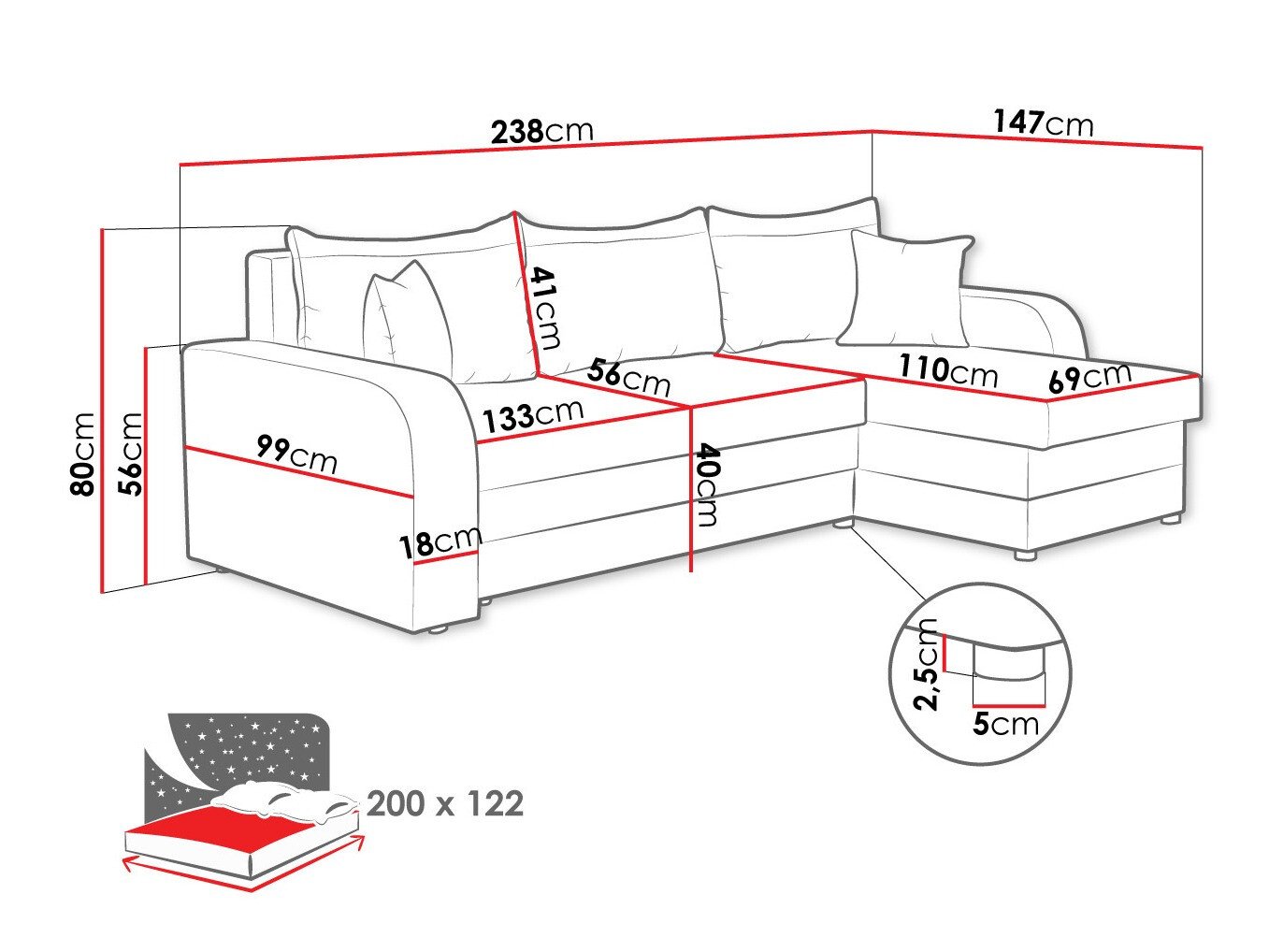 Canapé d'angle Comfivo 203 (Poso 01)