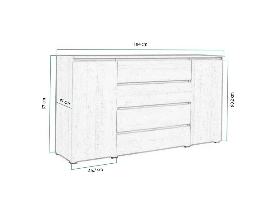 Commode Cirdora 105 (Sonoma chêne)