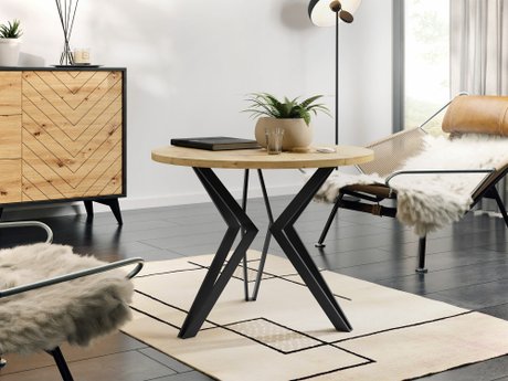 Table basse Dearborn 105 (Chêne Artisan + Noir)