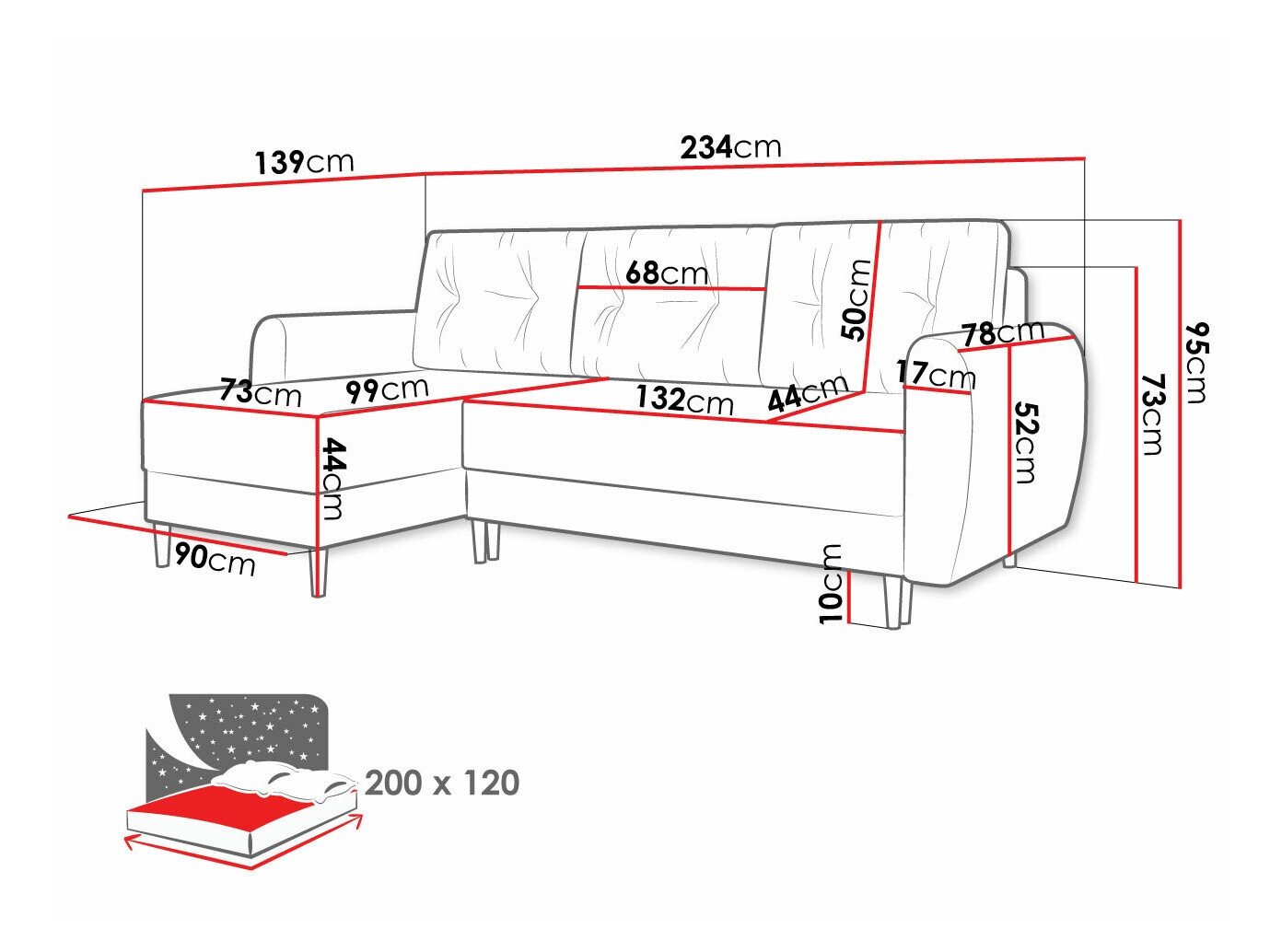 Canapé d'angle Memphis 139 (Poso 100)