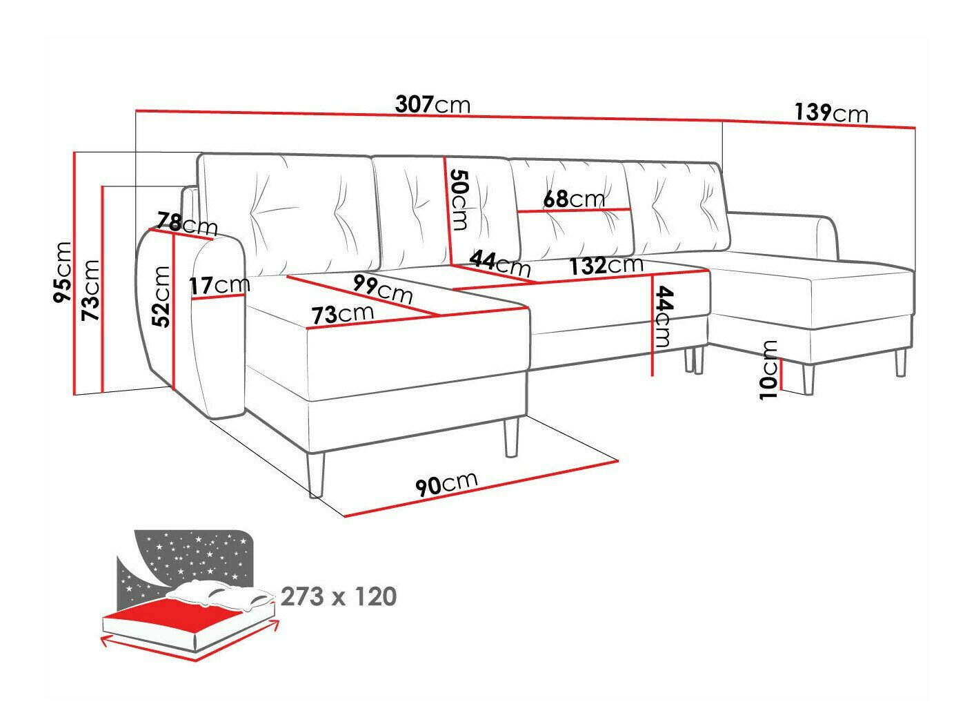 Canapé d'angle Memphis 140 (Poso 135)