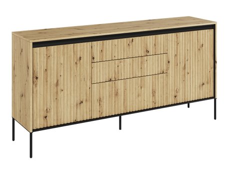 Commode Fernolu 100 (Chêne Artisan + Noir)