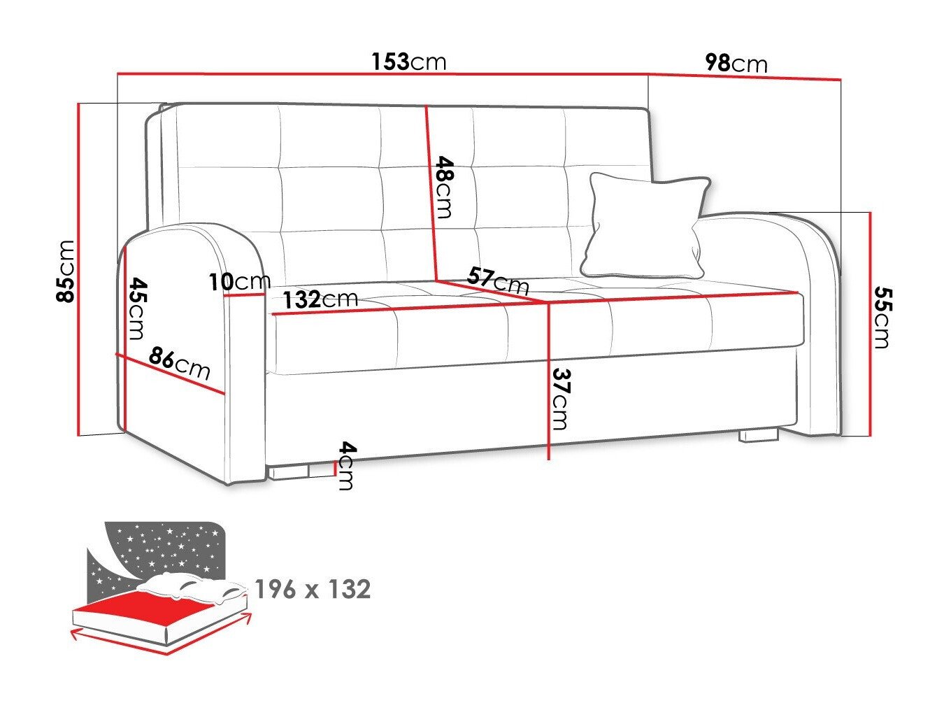 Canapé convertible Silona III (Aragon 03)