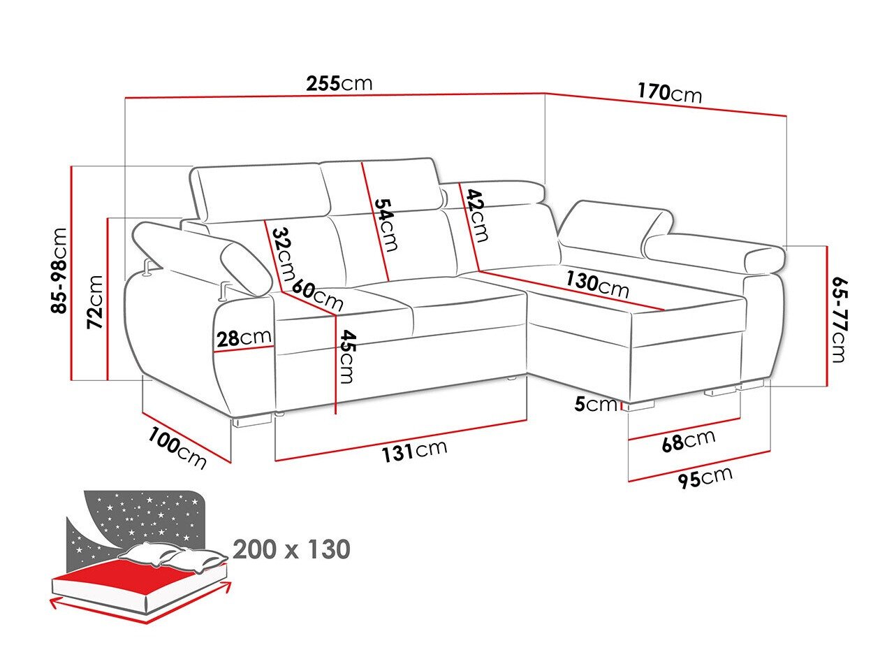 Canapé d'angle Columbus 132 (Aragon 14)