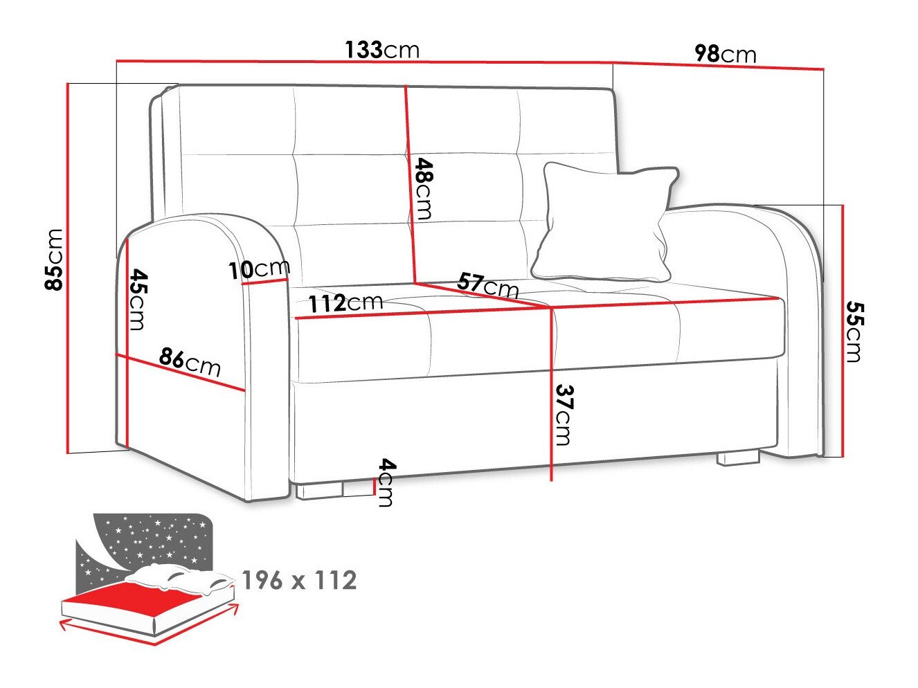 Canapé convertible Silona II (Aragon 03)