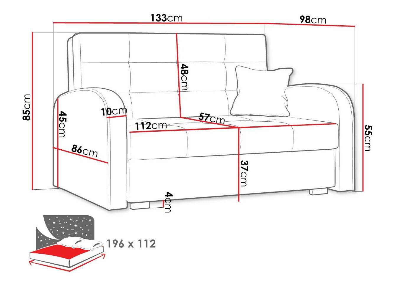 Canapé convertible Silona II (Aragon 14)