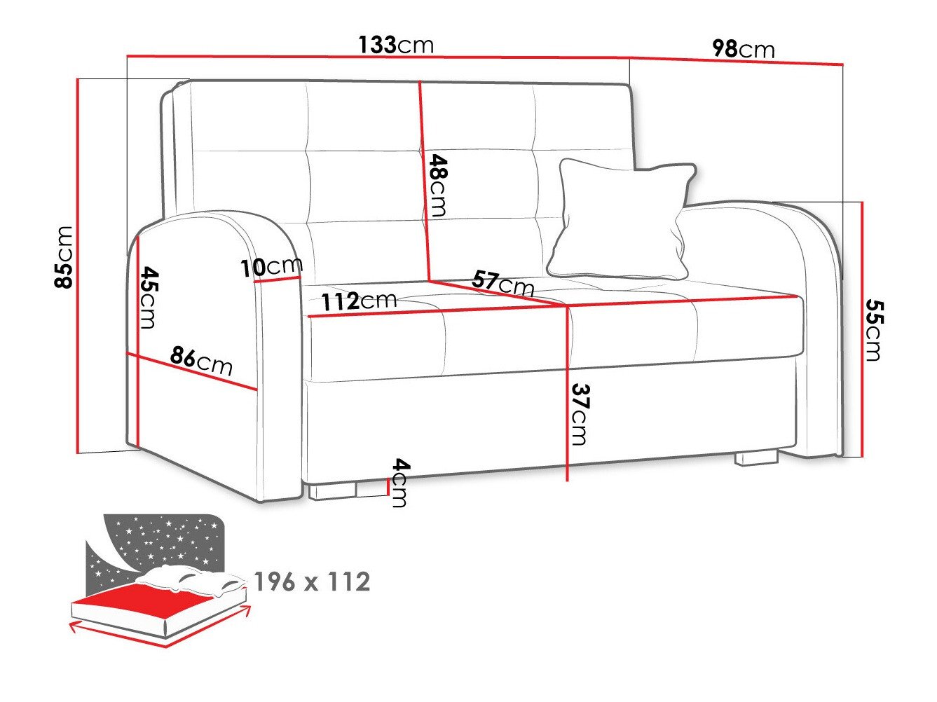 Canapé convertible Silona II (Aragon 93)