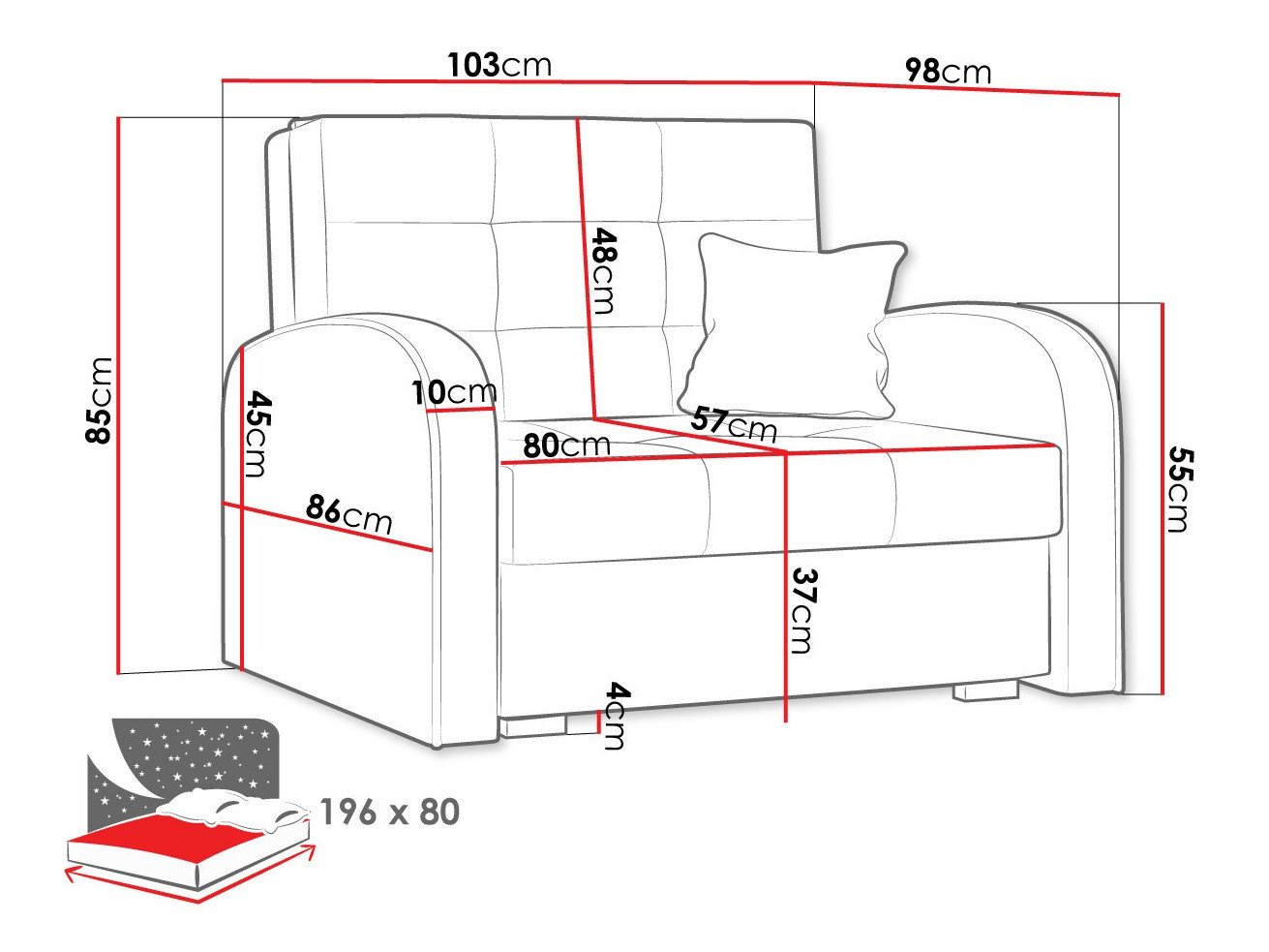 Fauteuil Columbus 114 (Aragon 80)