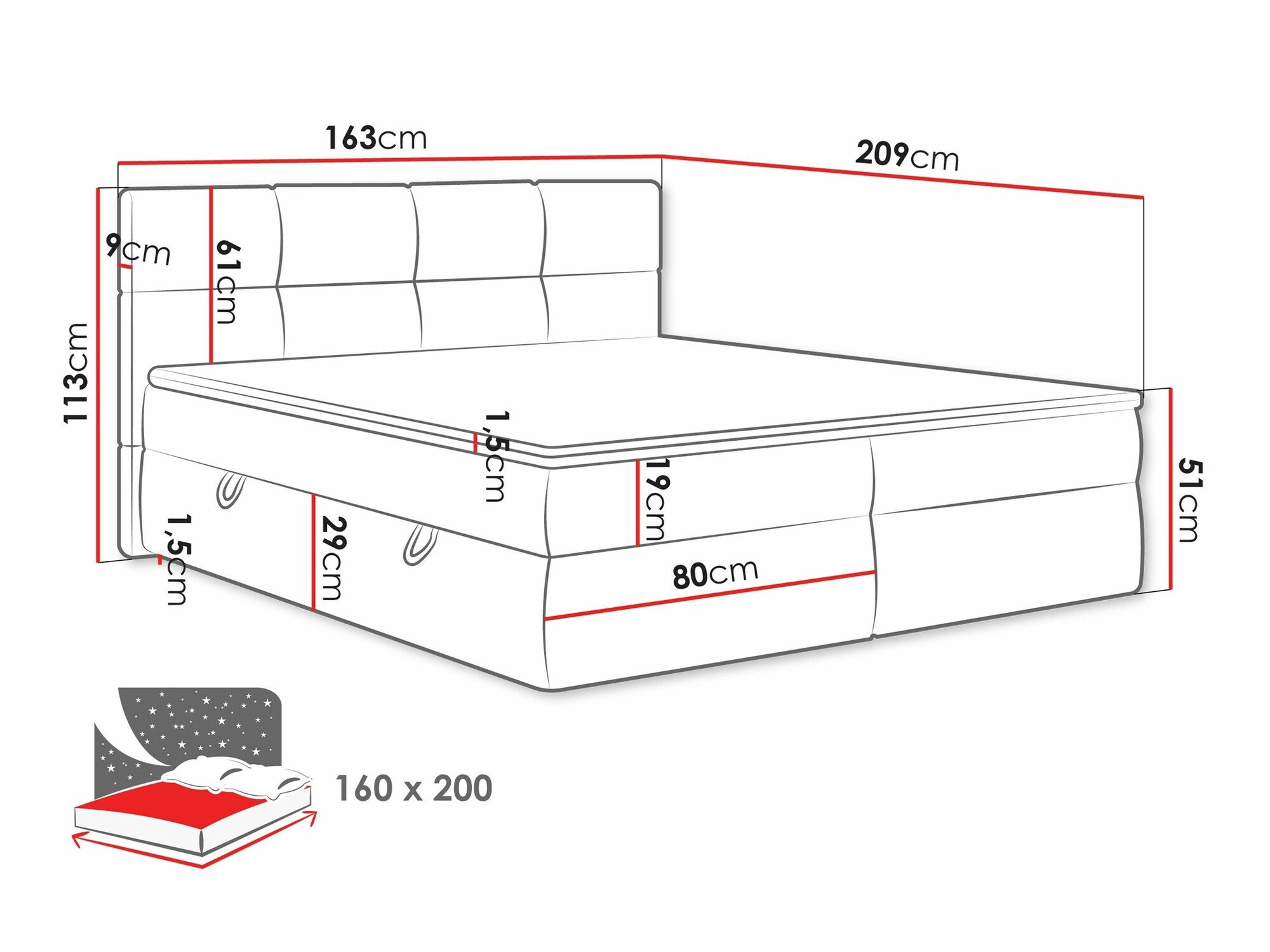 Lit boxspring ComfiDream Nivina (Curio 11)