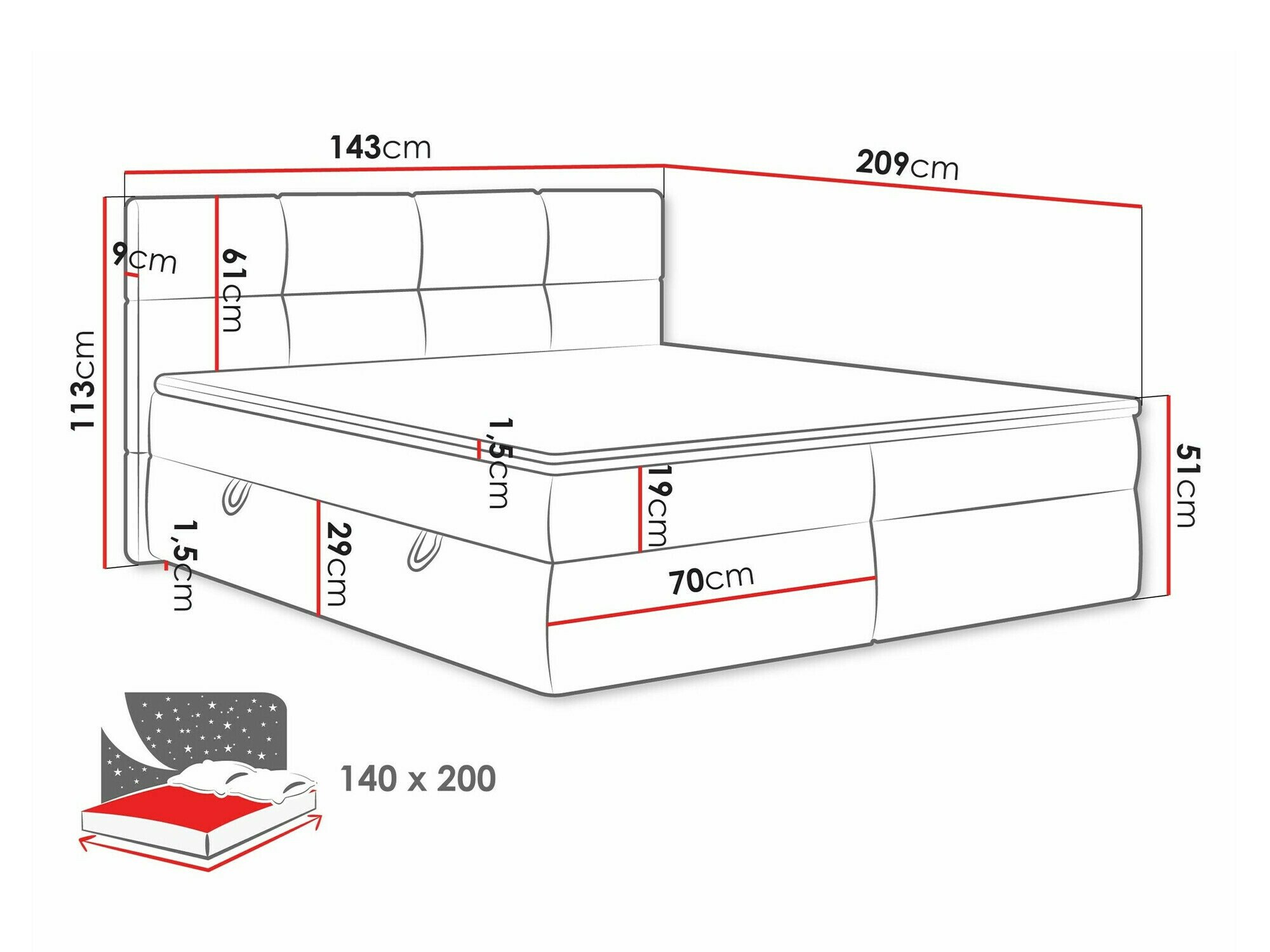 Lit continental ComfiDream 187 (Curio 11)