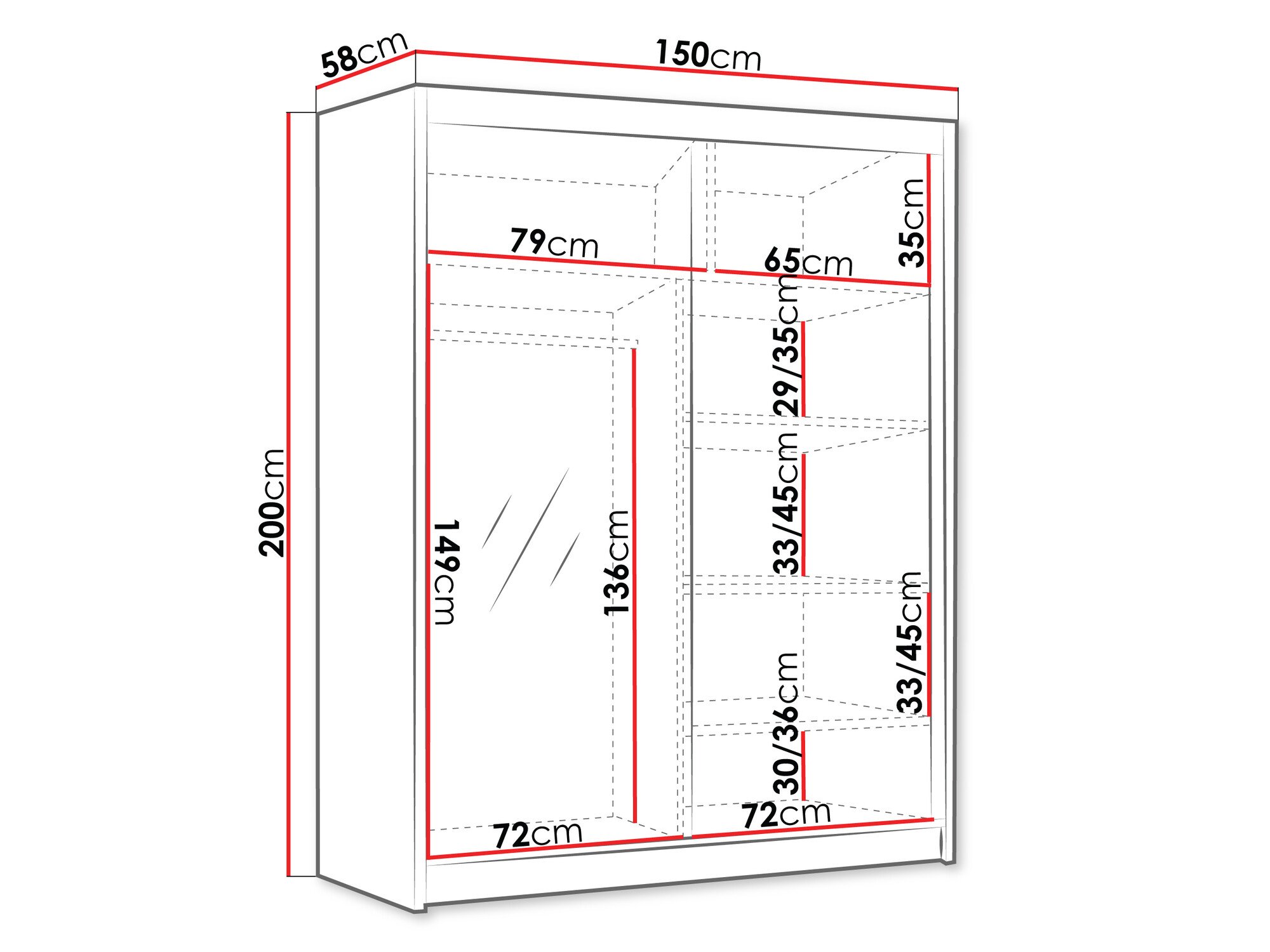 Armoire Closico Capsa III (Blanc + Noir)