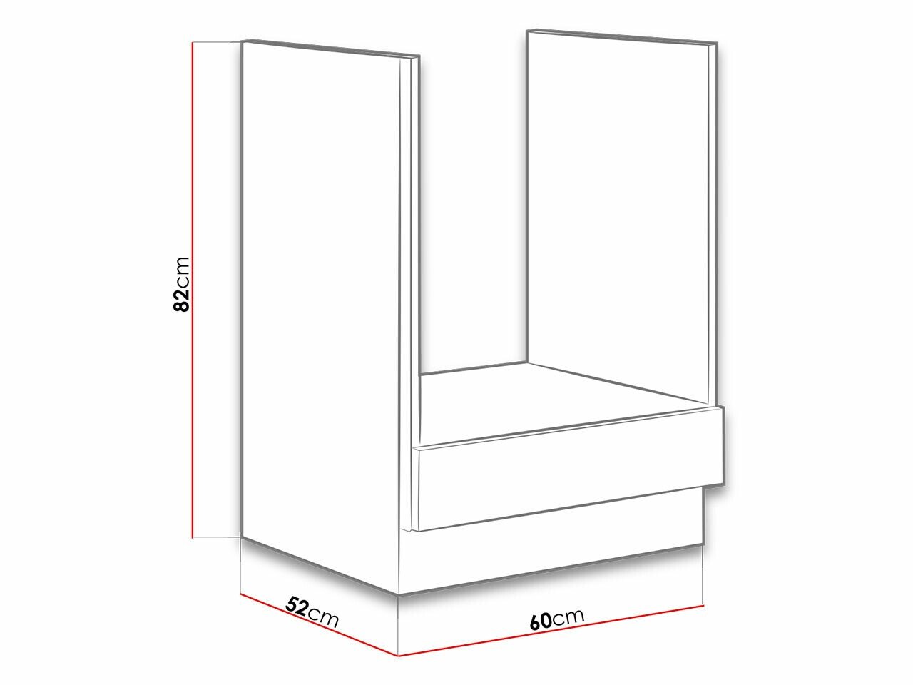 Armoire modulaire pour appareils intégrés Wood Dark 106