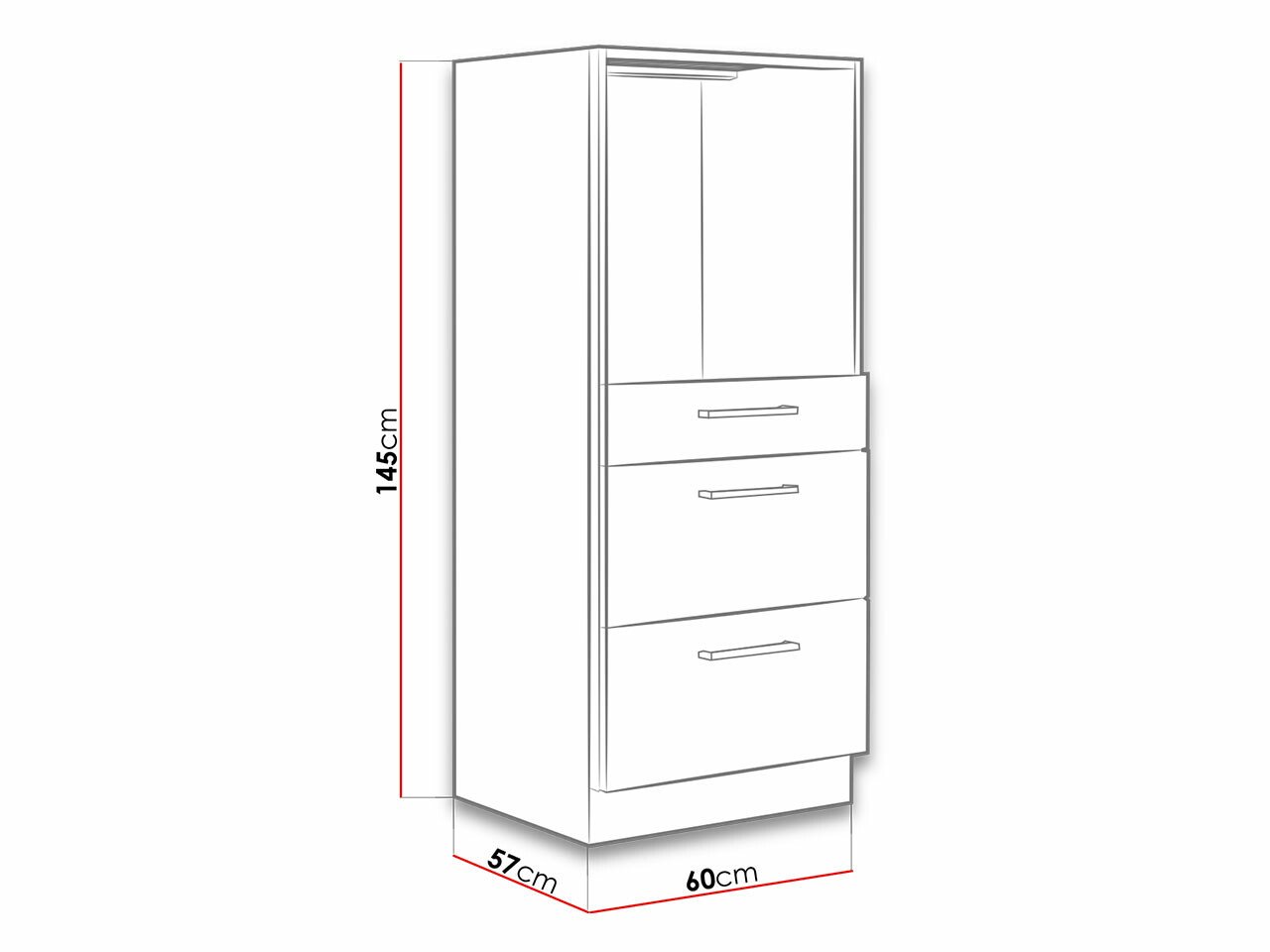 Armoire modulaire pour appareils intégrés Wood Dark 125