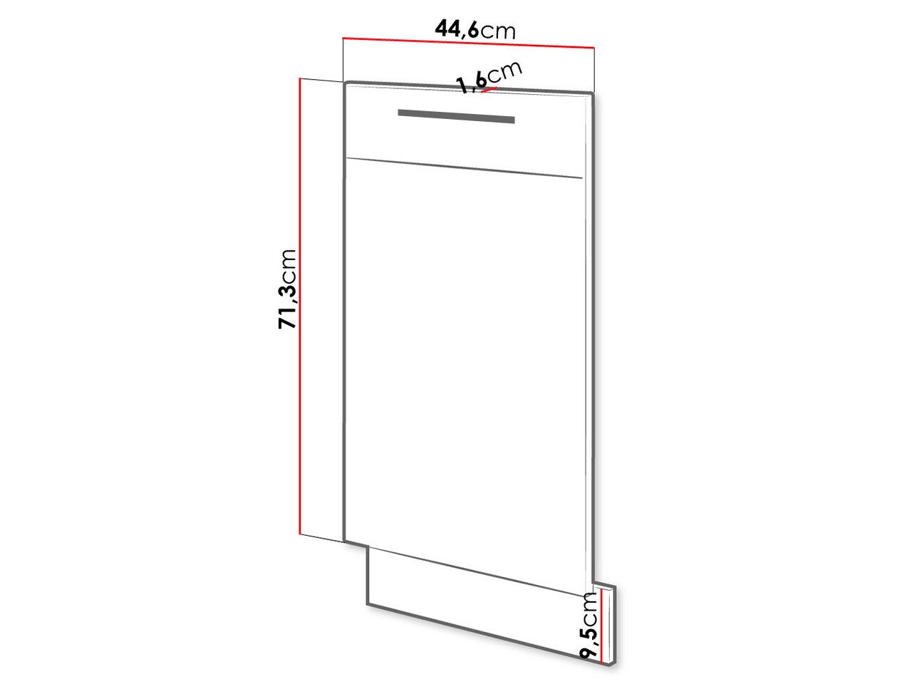Porte lave-vaisselle Wood Dark 115