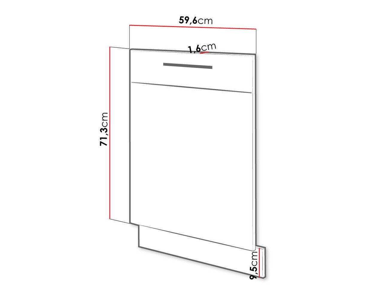 Porte lave-vaisselle Wood Grey 107
