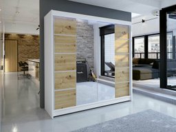 Armoire Closico Cavaris V (Blanc + Chêne Artisan)