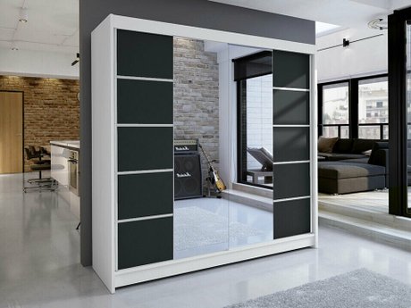 Armoire Closico Cavaris V (Blanc + Noir)